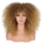 Thumbnail: Curly Afro Wigs For Black Women Short Kinky Curly Wigs With Bangs 16 Inch Brown