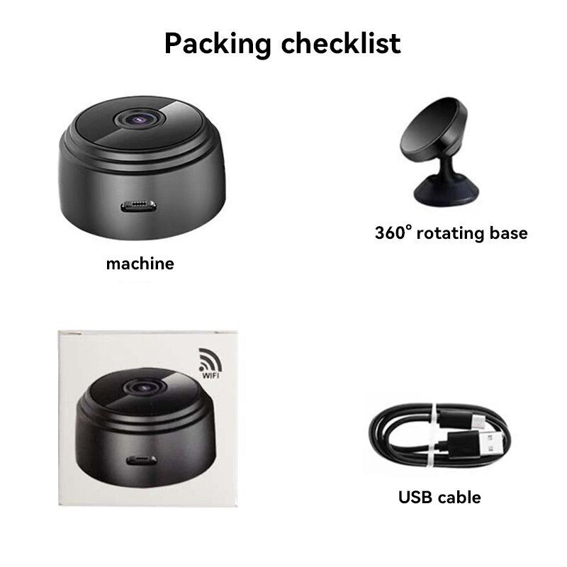 Thumbnail: A9 WiFi Mini Camera HD 1080p Wireless Video Recorder Voice Recorder Security Mo