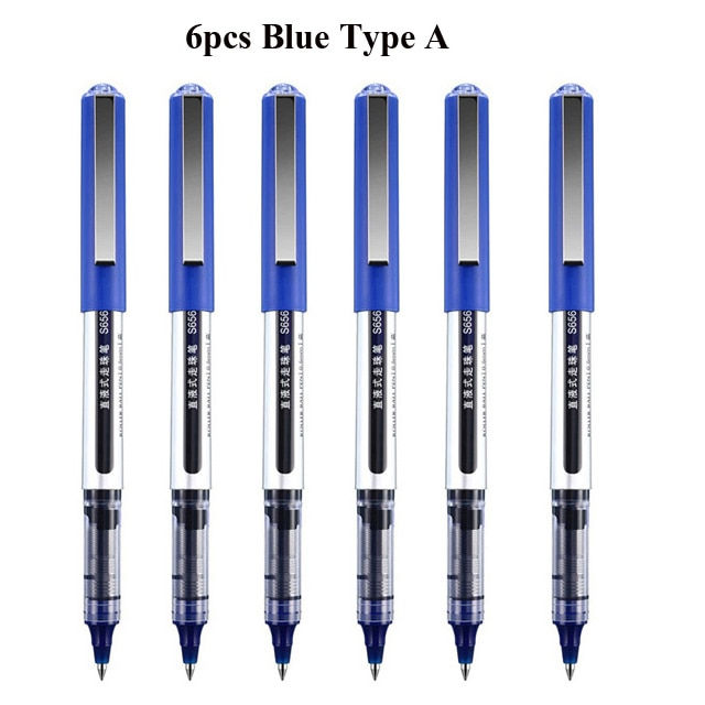 Thumbnail: Deli Rollerball Pens, 0.5mm Quick-drying Liquid Ink Stick Ballpoint Blue Gel Pe