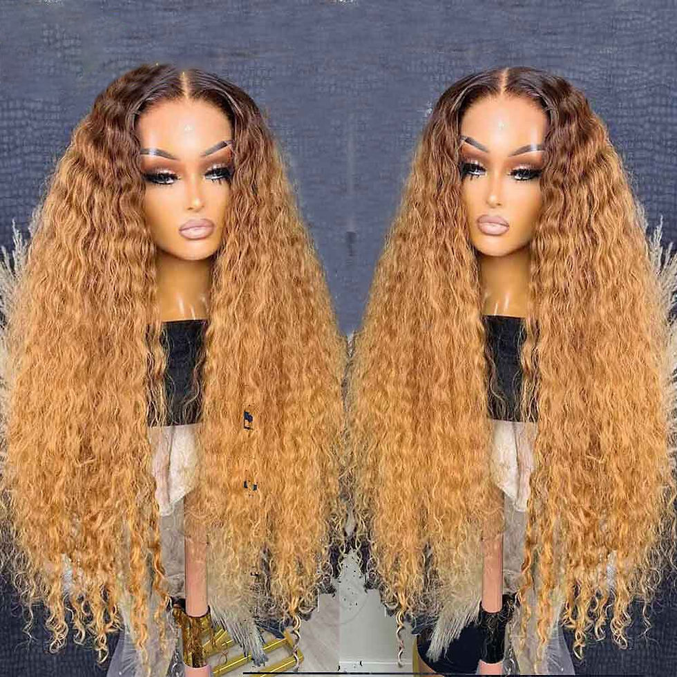 Thumbnail: Preplucked Soft 180%Density 26Inch Long Ombre Blonde Kinky Curly Lace Front Wig