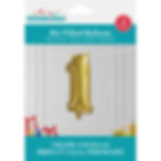 Thumbnail: Way to Celebrate Gold Foil Party Balloon Number 1, 16"