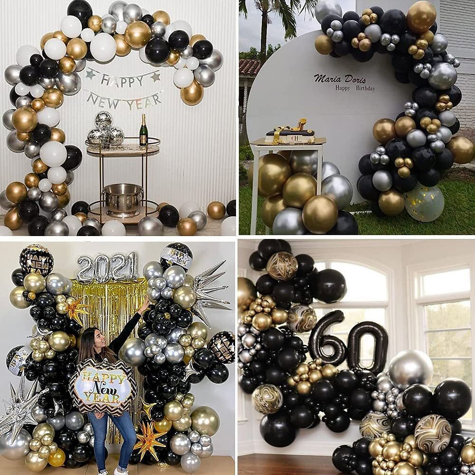 Thumbnail: YANSION Gold Black and Silver Balloon Arch Kit Black and Gold Balloon Garland K