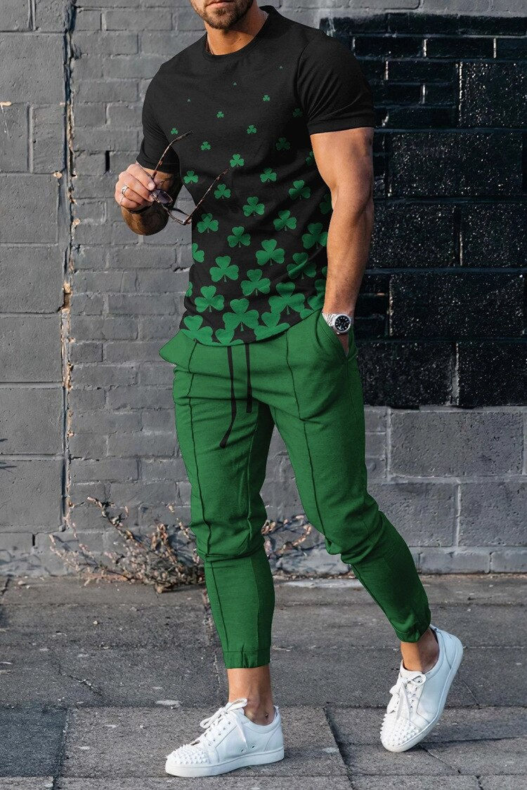 Thumbnail: 2023 Fashion Men Tshirt Suit Tracksuit 3D Printed Sportswear Short Sleeve T-shi