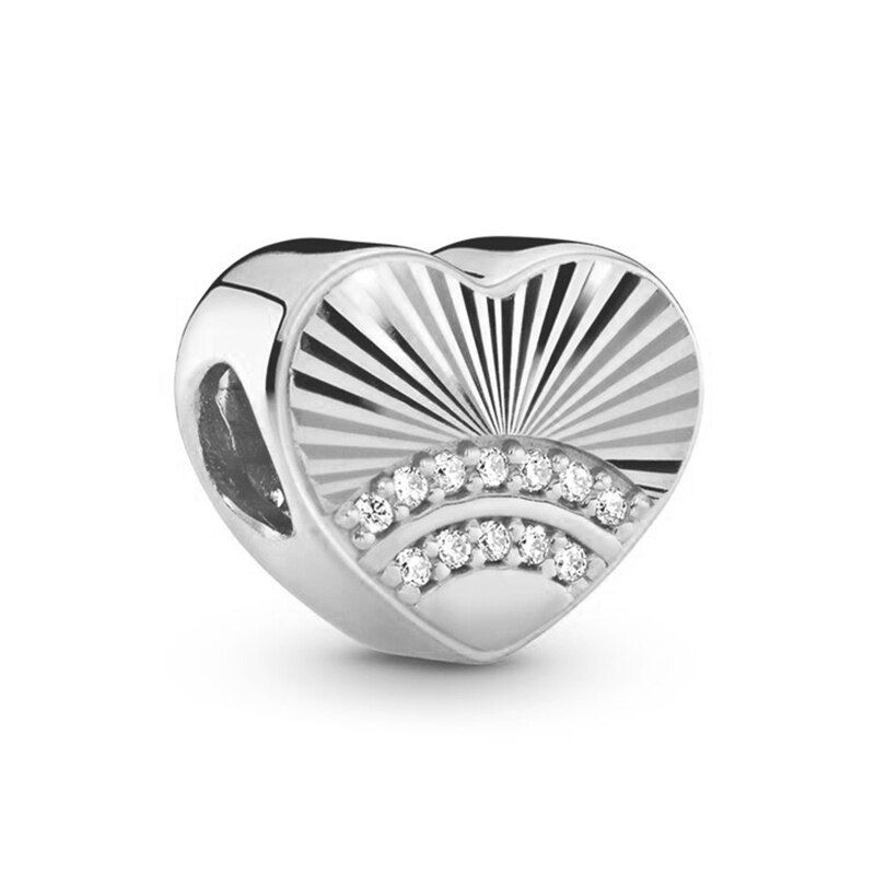 Thumbnail: 2Pcs New Hot Sale Silver Color Feather Star Hollow Heart Star Beads Fit Origina