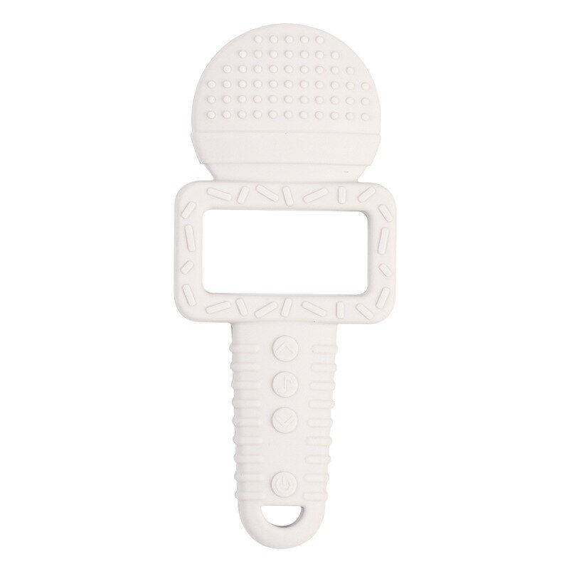 Thumbnail: 28 Colors Microphone Shaped Teether Silicone Baby Teethers BPA Free Infant Trai