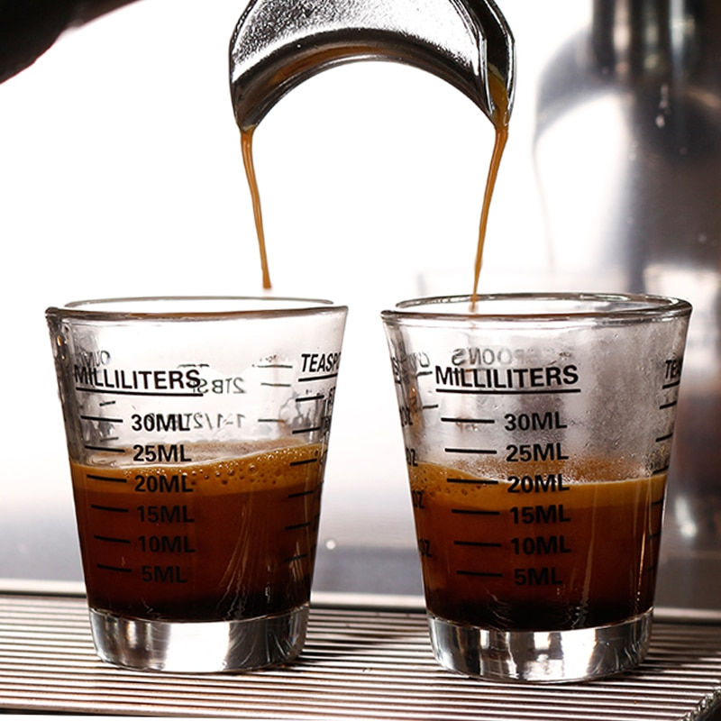 Thumbnail: HiBREW 30ml espresso glass with Glass Measuring Cup Espresso Shot Glass Liquid 