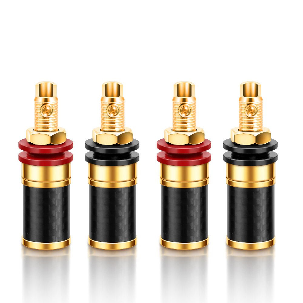 HIFI 4Pcs Rhodium Plated Female Banana Jack Connector Banana Plug Socket Speak