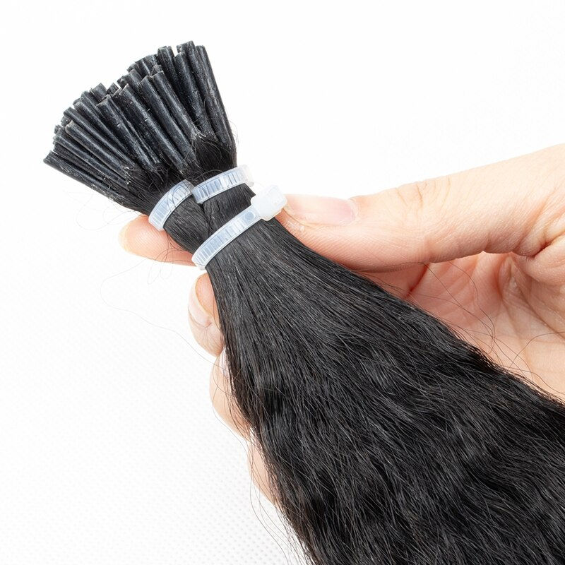 Thumbnail: Microlink Hair Extensions Itips Microlink Human Hair Kinky Straight Hair with F