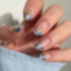 Thumbnail: 24pcs Simple Style Nail Art Colorful Lines Fake Nails In Shape Of Water Drop Pr