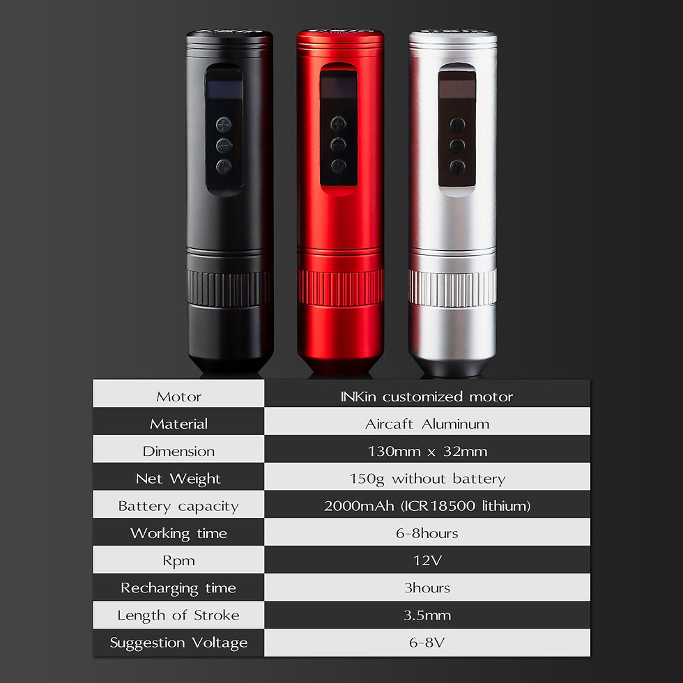 الصورة المصغرة: INKIN NowTa1 Kit Wireless Tattoo Machine Pen LED Display 2000mAh Battery Real W