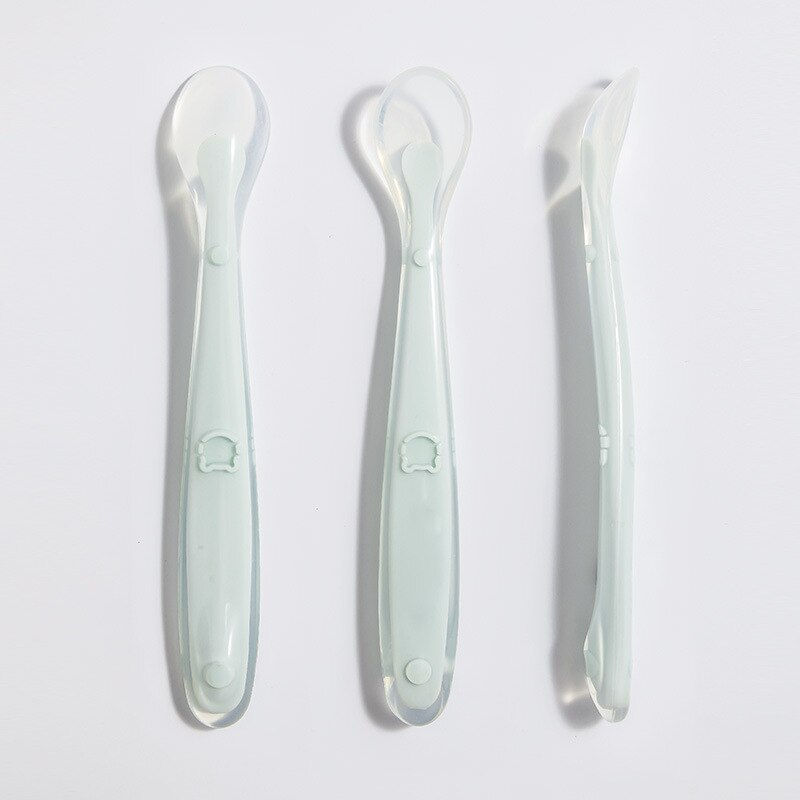 Thumbnail: Baby Soft Silicone Spoon Candy Color Infant Complementary Food Feeding Training