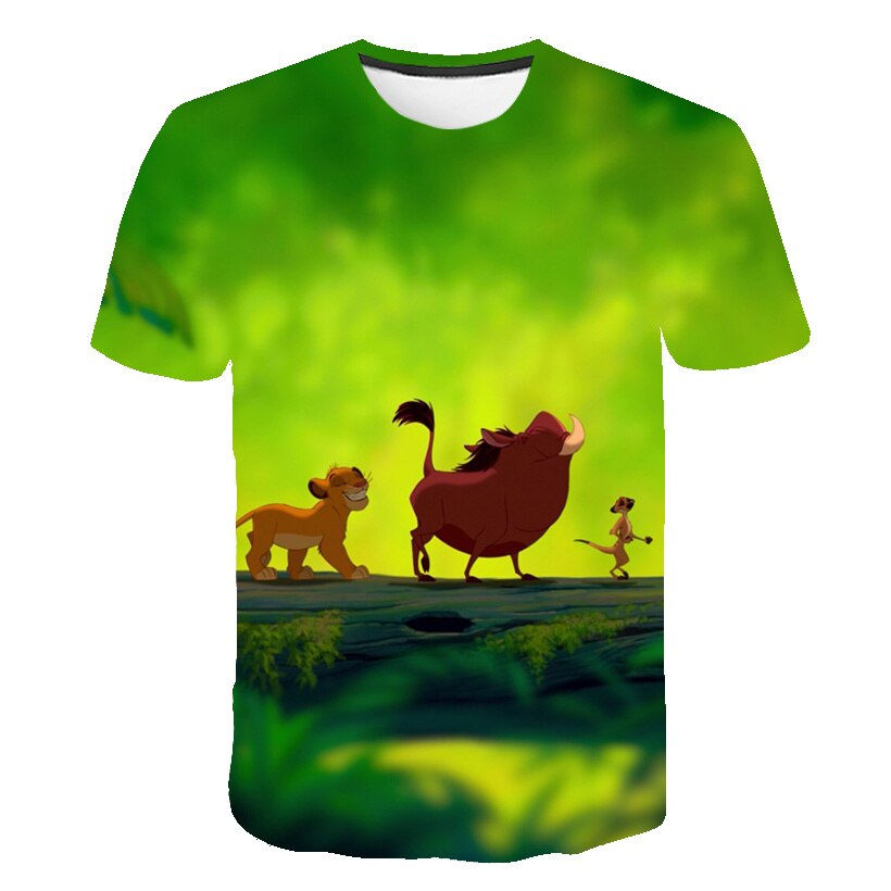 Thumbnail: 2022 Summer The Lion King Children 3D Cartoon T-Shirts Boys Girls Printing Kids