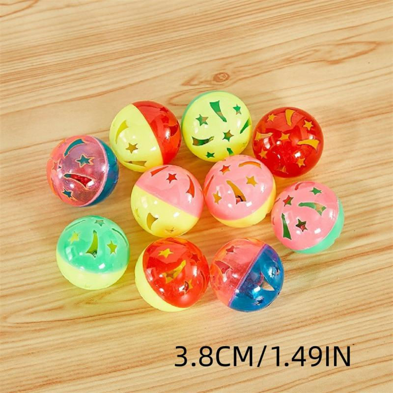 Thumbnail: Pet Play Balls Plastic Cat Kitten With Jingle Bell Pounce Rattle Toy Plush Cat 