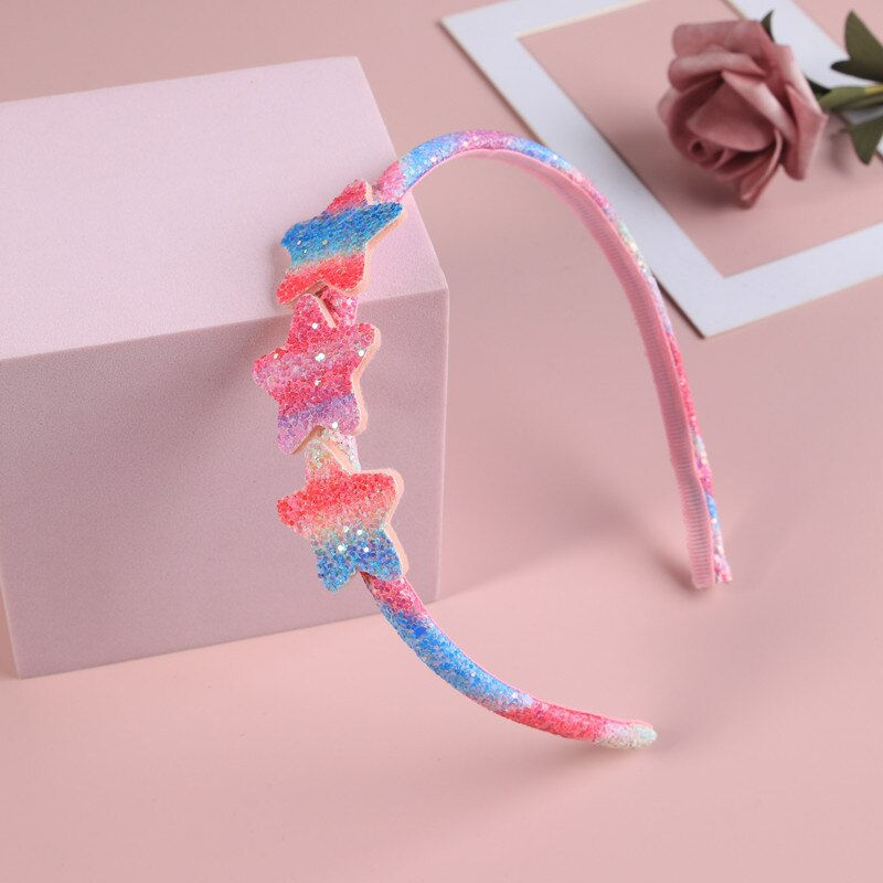 Thumbnail: New Fashion Girls Glitter Hair Bands Cute Colors Hair Hoop Hairbands Lovely Bow