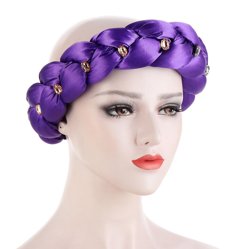 Thumbnail: 2022 Latest Exaggerated big satin twist braid Handmade African Cap Nigerian Wed