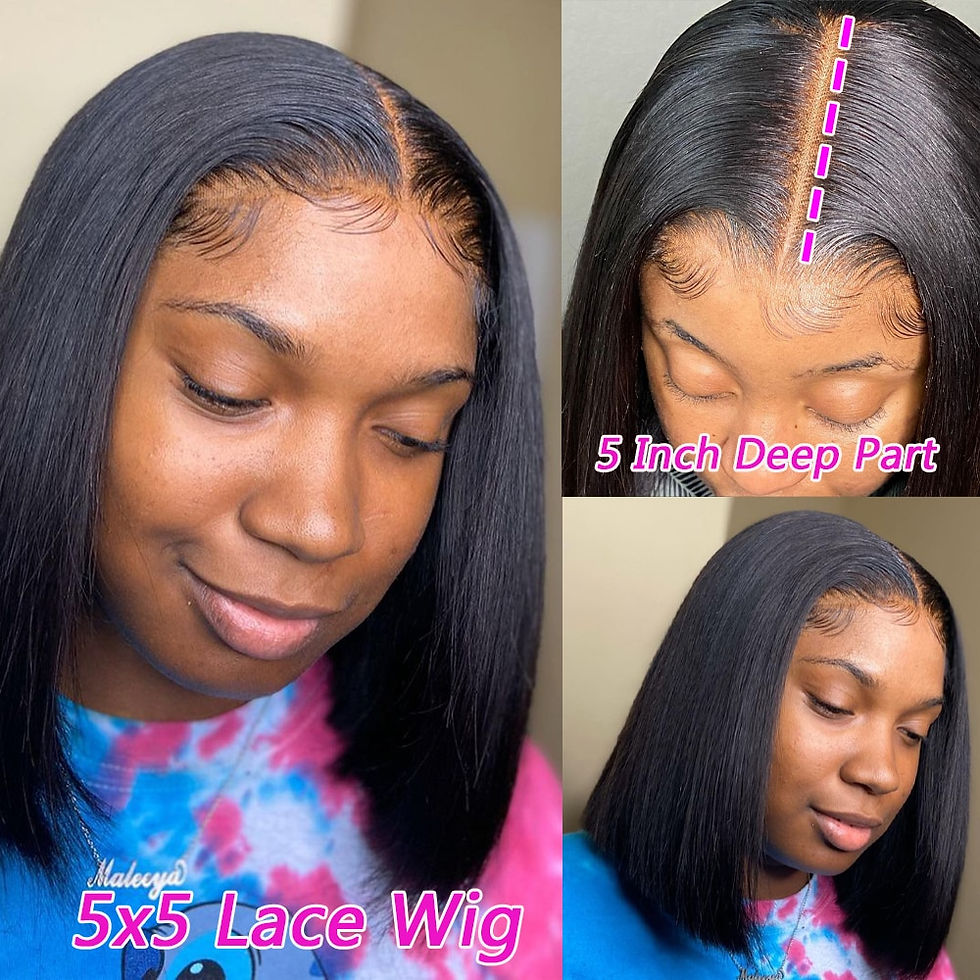 Thumbnail: Short Bob Wig 13x4 Transparent Lace Frontal Wig Brazilian Straight Human Hair W