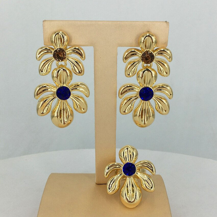 Thumbnail: New In Fashion Italian Gold Plated Necklace Earrings Bracelet Ring Luxury Ladie