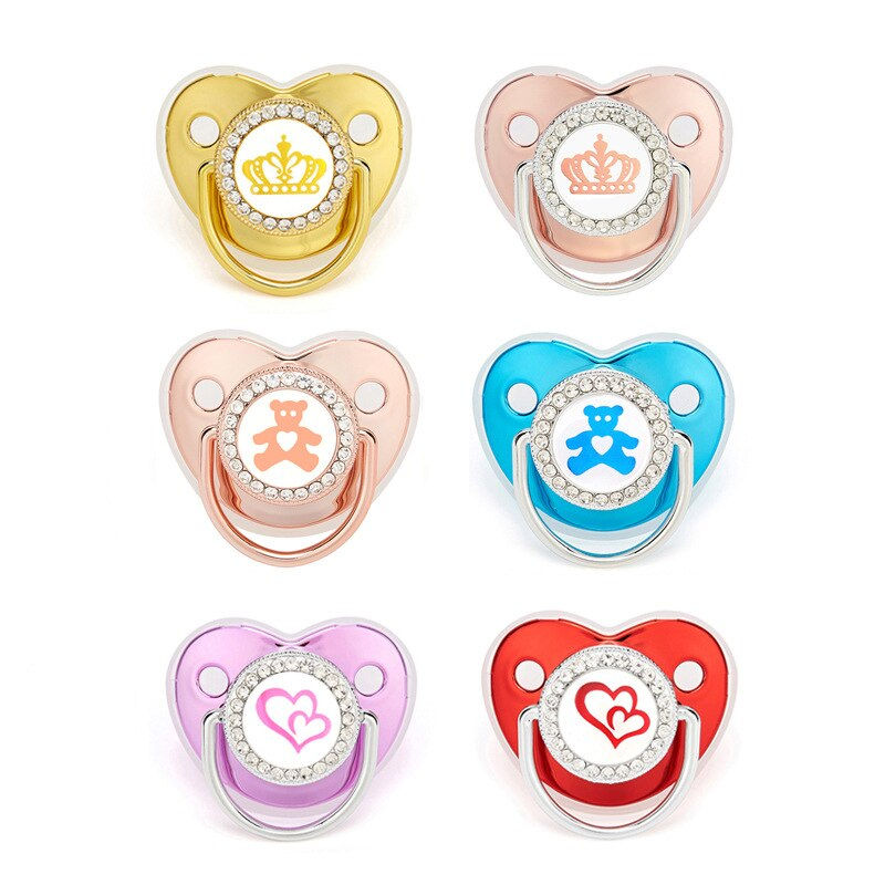 Thumbnail: Baby Pacifier Crown Bear Bling Newborn Pacifier BPA Free Silicone Infant Nipple