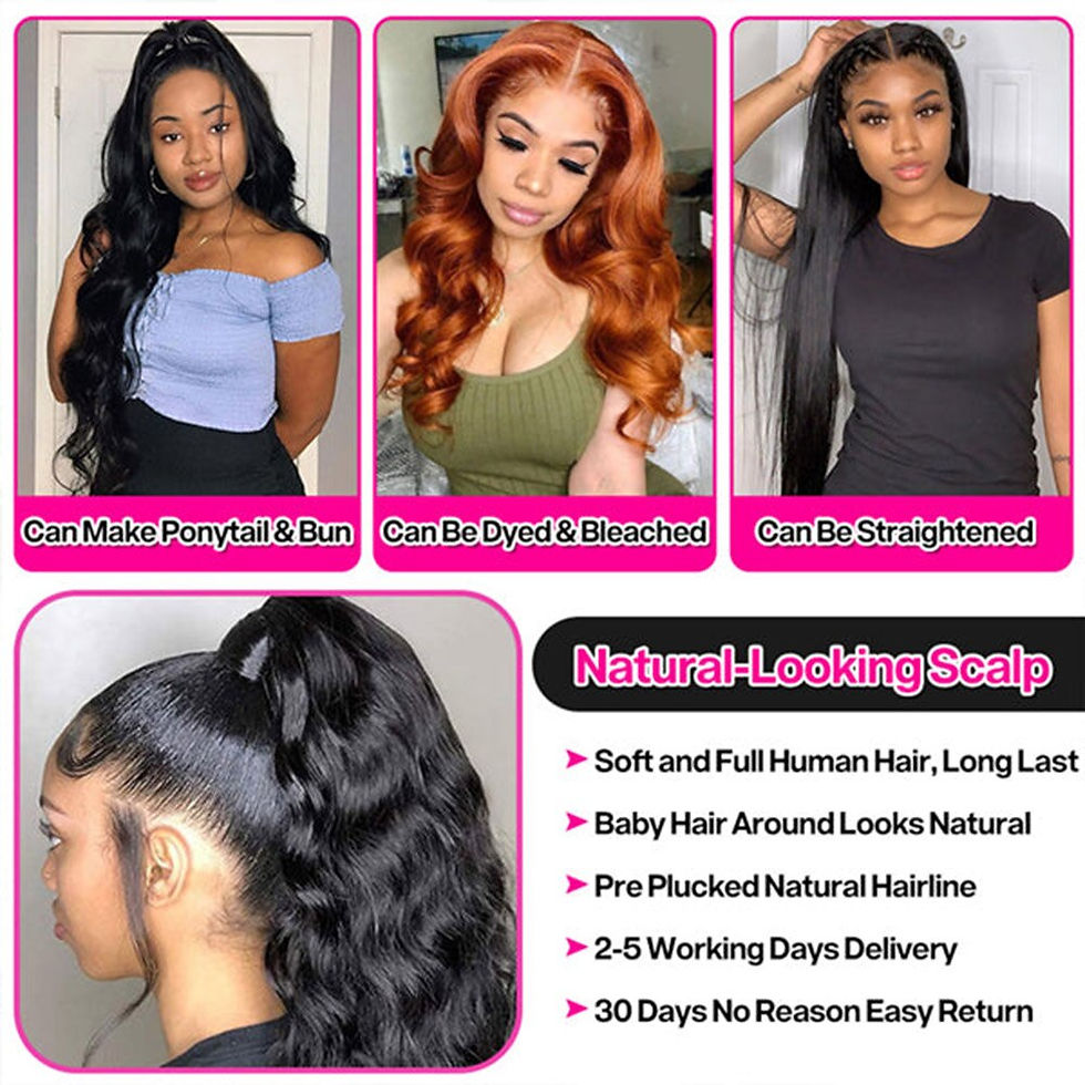 Thumbnail: Body Wave 13x4 Lace Front Human Hair Wig 250 Density Brazilian 32 Inch Pre Pluc