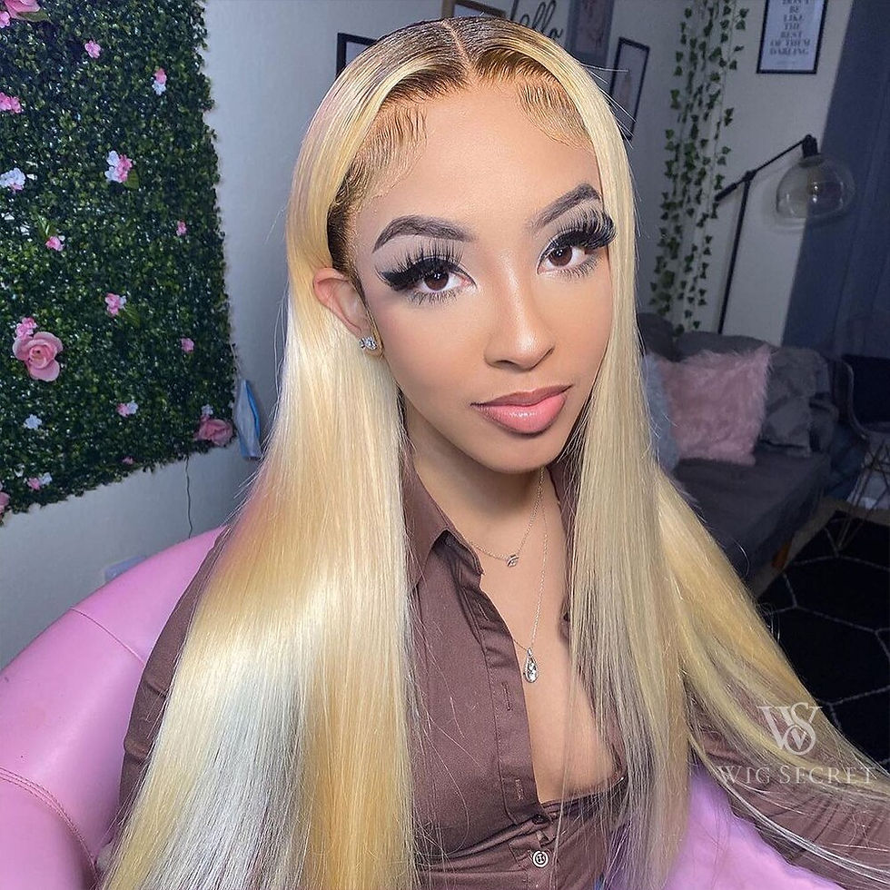 Thumbnail: Preplucked Soft 180%Density 26Inch Long Ombre Blonde 613 Silky Straight Lace Fr