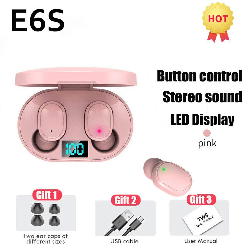 Thumbnail: TWS E6S Fone Bluetooth Earphones Wireless Headphones LED Display Noise Cancelli