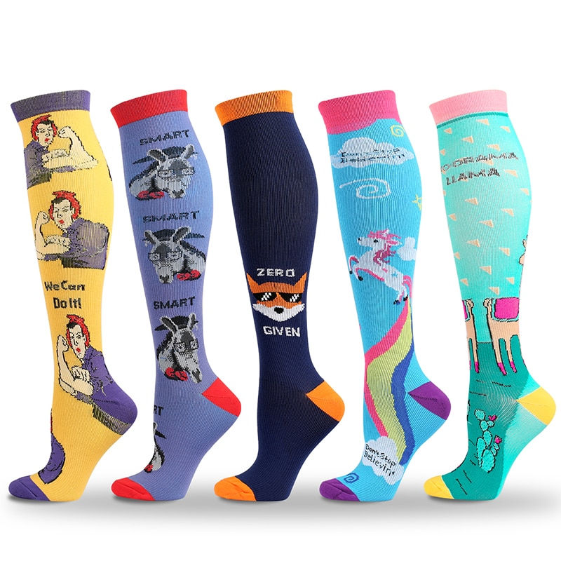 2022 New Cartoon Anime Pattern Compression Socks Unisex Outdoor Running Stockin