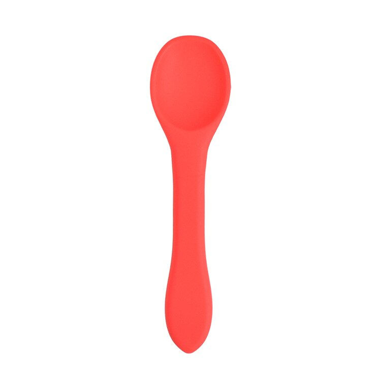 Thumbnail: 2pcs Candy Color Baby Soft Silicone Spoon Fork Baby Learning Feeding Accessorie