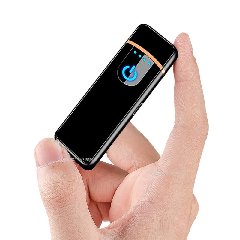 Thumbnail: 2023 USB Electric Lighters Windproof USB Rechargeable Touch Windproof Cigarette