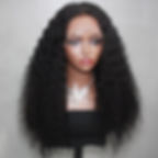 Miniatura: Glueless 26 Inches 180%Density Deep Black Preplucked Kinky Curly Lace Front Wig