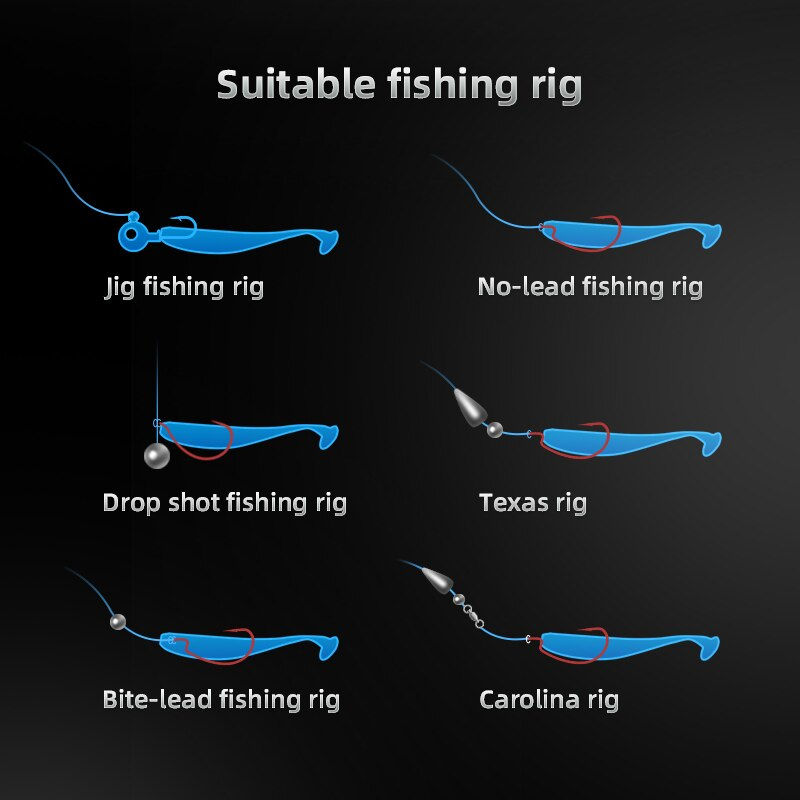 Thumbnail: HANDING PVC Material 5/7/9cm 15Pcs T-Tail Grub Worm Baits Fish Tackle Accessory