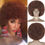 Thumbnail: Short Hair Afro Fluffy Curly Wigs With Bangs African Synthetic Glueless Cosplay
