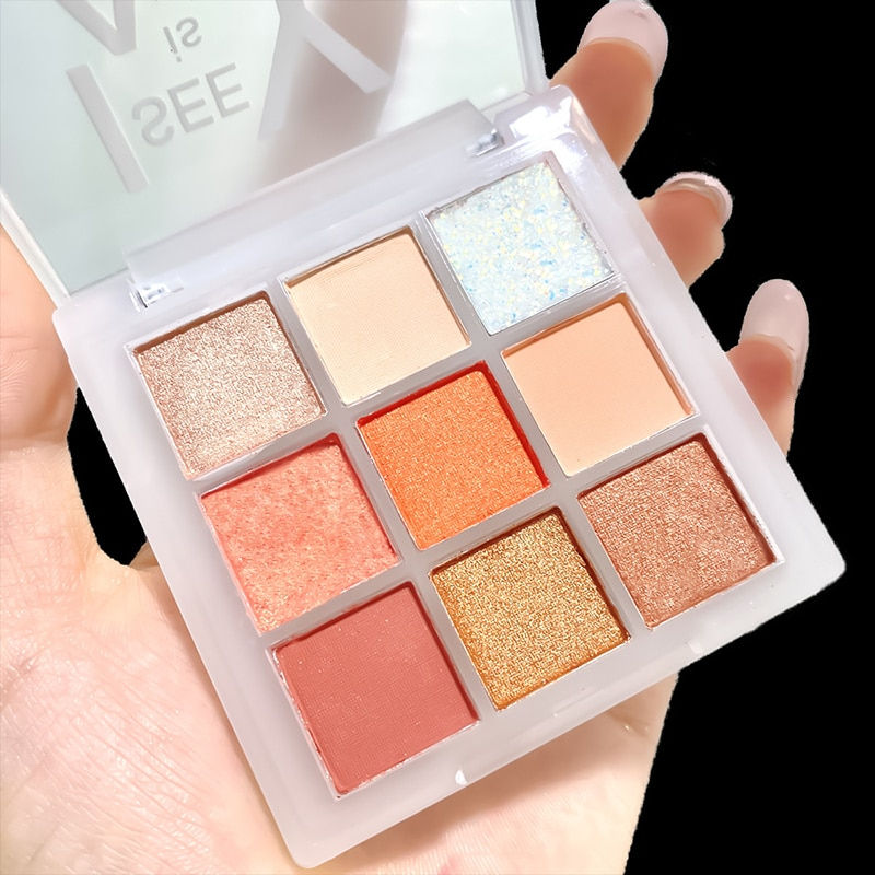 Thumbnail: 1pc Fashion 9 Color Eyeshadow Palette Matte Glitter High-gloss Blush Earth Colo