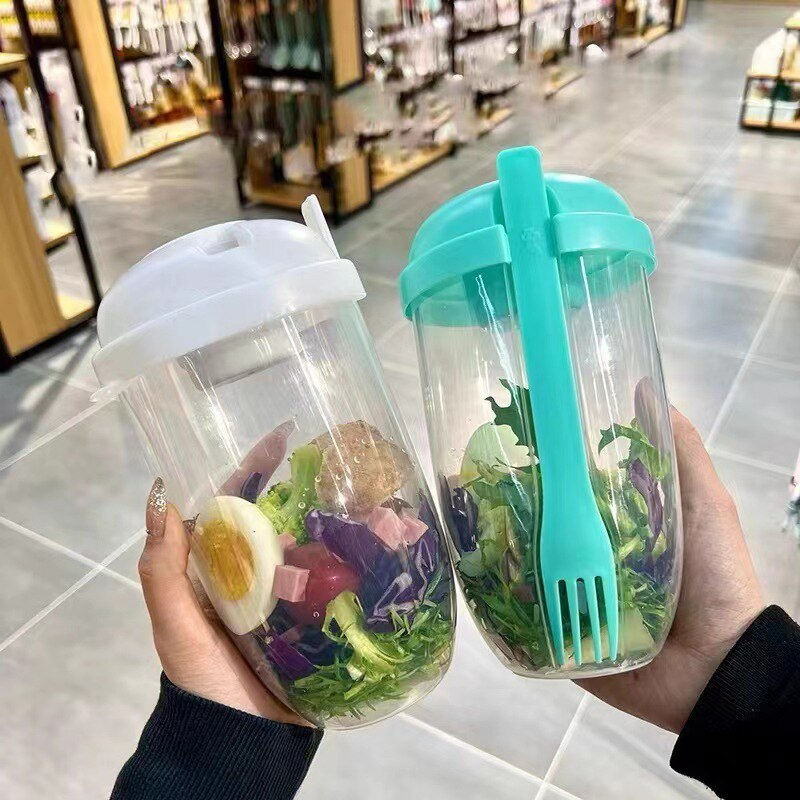 Thumbnail: Portable Bottle Salad Container Bottle-Shaped Bento Salad Bowl For Lunch Salad 
