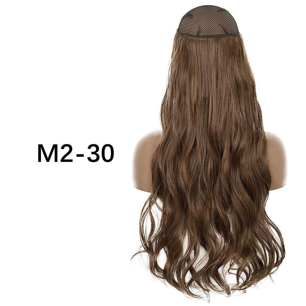 Thumbnail: Synthetic Long Wavy No Clip Hair Extensions Artifical Invisible Fish Line False