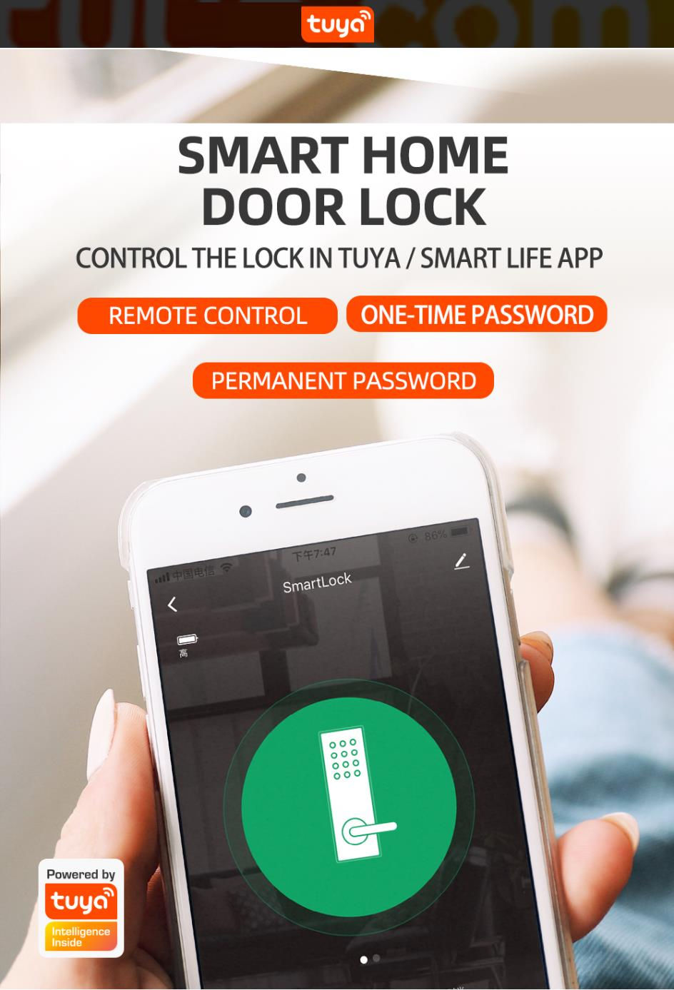Thumbnail: Tuya Zigbee Door Locks Biometric Fingerprint Locker Hotel Airbnb Smart Entry Ho