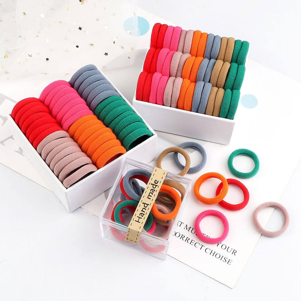 Thumbnail: 200PCS/Set Elastic Kids Basic Hair Bands Tie 3cm Dark Colors Headwear Don't Hur