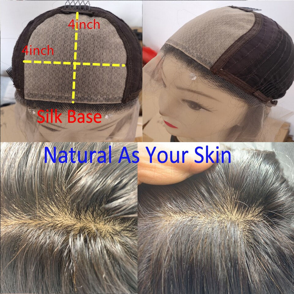 Thumbnail: Silky Straight 13x5x5 Scalp Top Silk Base Lace Front Soft Hair Wigs with Baby H