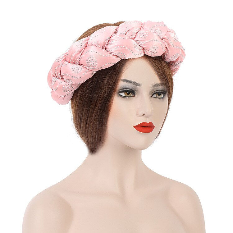 Thumbnail: 2022 Latest Exaggerated big satin twist braid Handmade African Cap Nigerian Wed