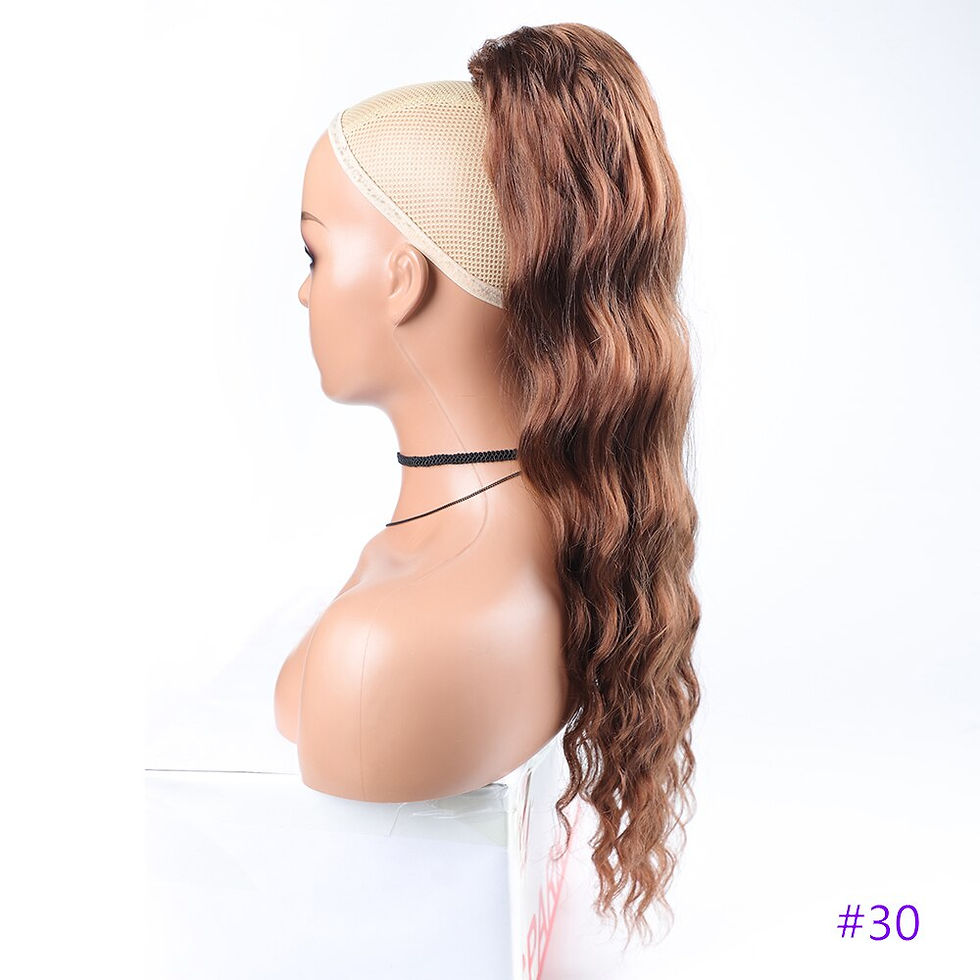 Thumbnail: Long Natural Wave Ponytail Synthetic Drawstring Ponytail Chip-In Hair Extension