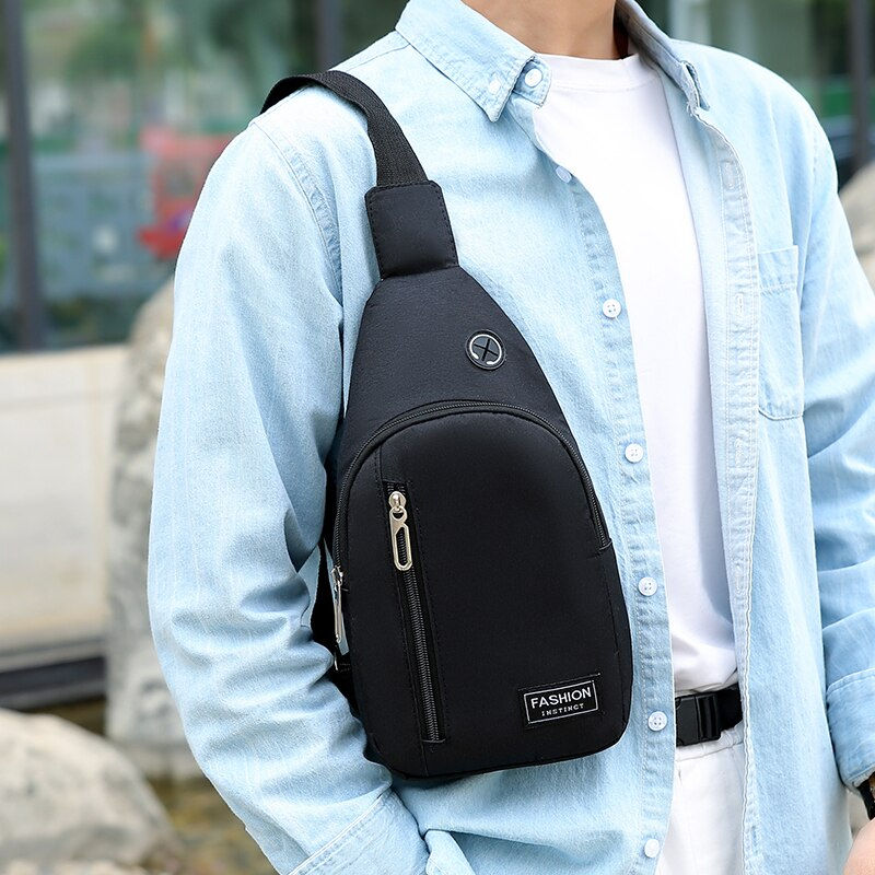 Thumbnail: Nylon Chest Bag For Men Multifunctional Casual Fashion Trend Shoulder Bag For O