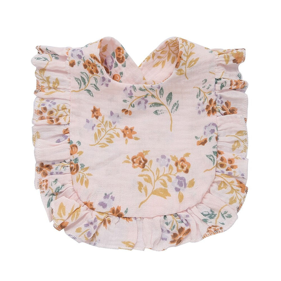 Thumbnail: Sweet Ruffles Baby Girl Bib Infants Saliva Towel Double Layer Soft Cotton Burp 