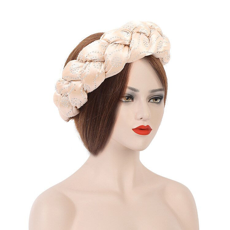 Thumbnail: 2022 Latest Exaggerated big satin twist braid Handmade African Cap Nigerian Wed