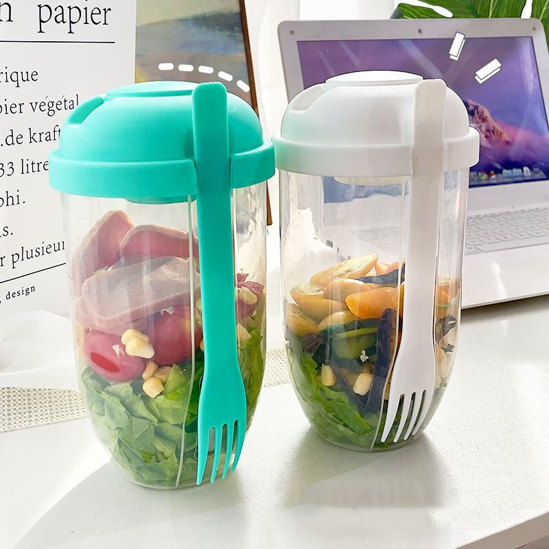 Thumbnail: Portable Bottle Salad Container Bottle-Shaped Bento Salad Bowl For Lunch Salad 