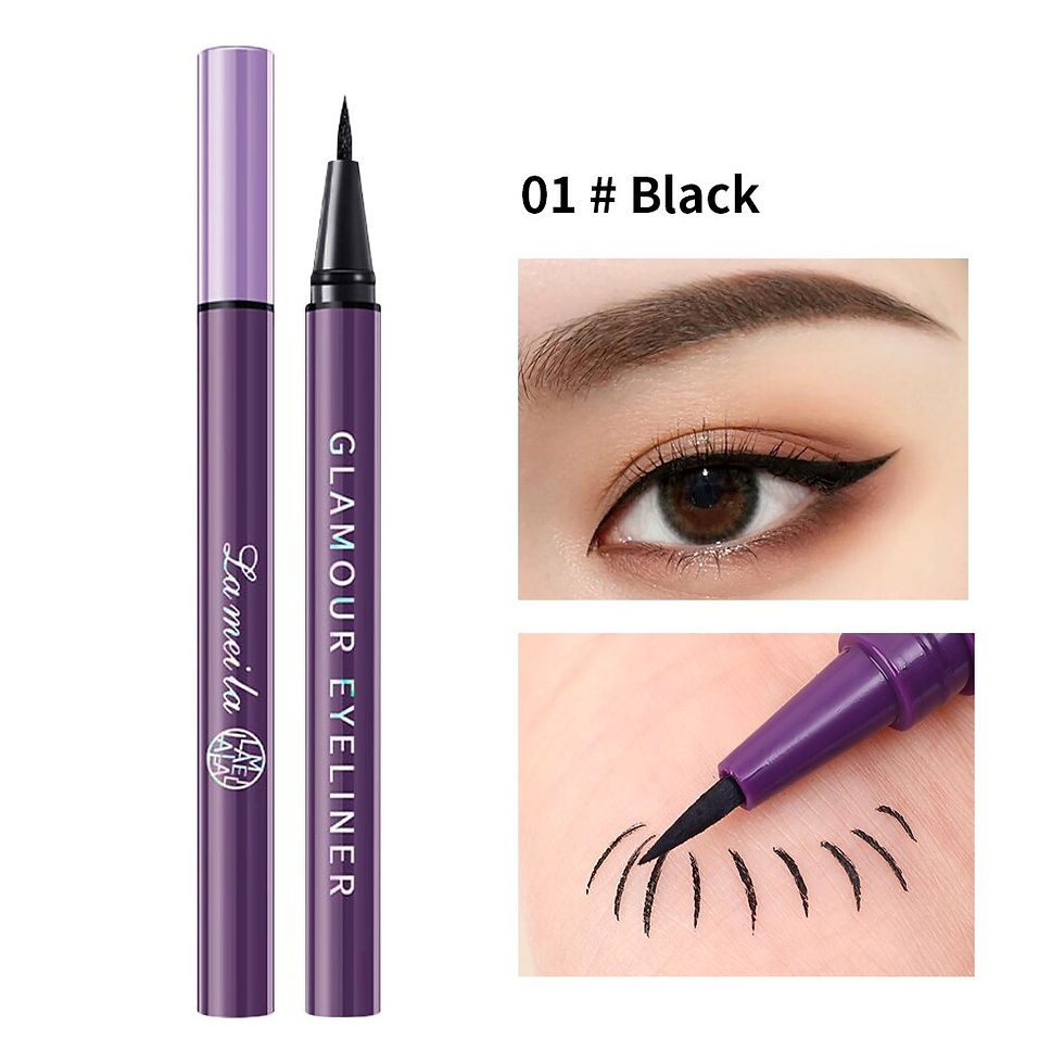 Thumbnail: Quick Drying Black Eyeliner Pencil Waterproof Long Lasting Matte Easy To Color 