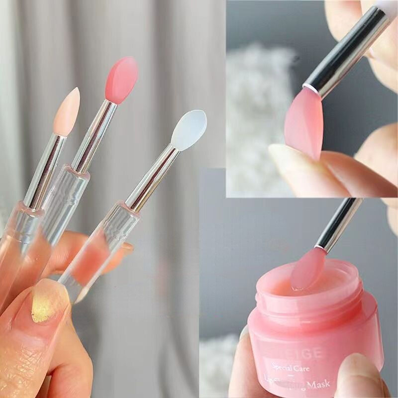 Thumbnail: 1/3/5PCS Portable Silicone Lip Brush With Cover Soft Multifunctional Lip Balm A