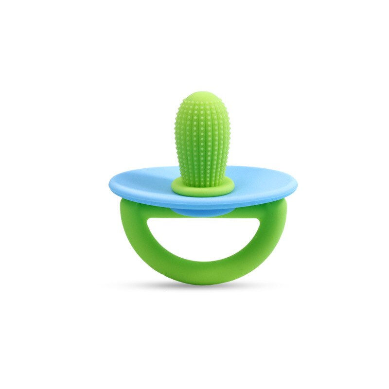 Thumbnail: Food Grade Silicone Teething Pacifier Attache Cactus Silicone Teether for Baby 