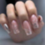 Thumbnail: 24pcs Simple Style Nail Art Colorful Lines Fake Nails In Shape Of Water Drop Pr