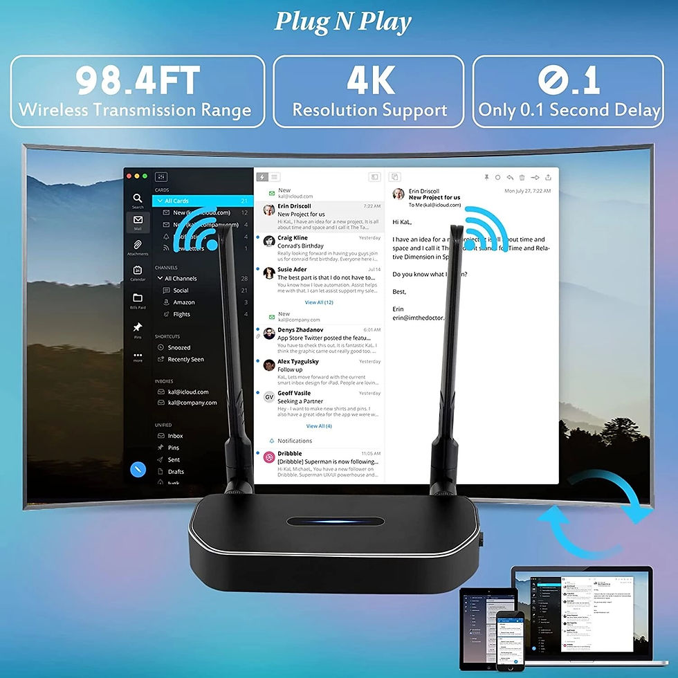 Thumbnail: 2023 50M Wireless Video Transmitter and Receiver Extender Display Adapter Dongl
