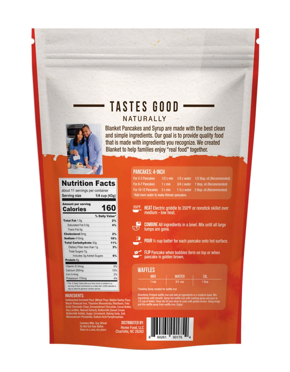 Blanket Pancakes & Syrup, Chocolate Chip Pancake and Waffle Mix, 16 oz