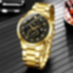 Thumbnail: Fashion Mens Stainless Steel Watches Luxury Quartz Wristwatch Calendar Luminous